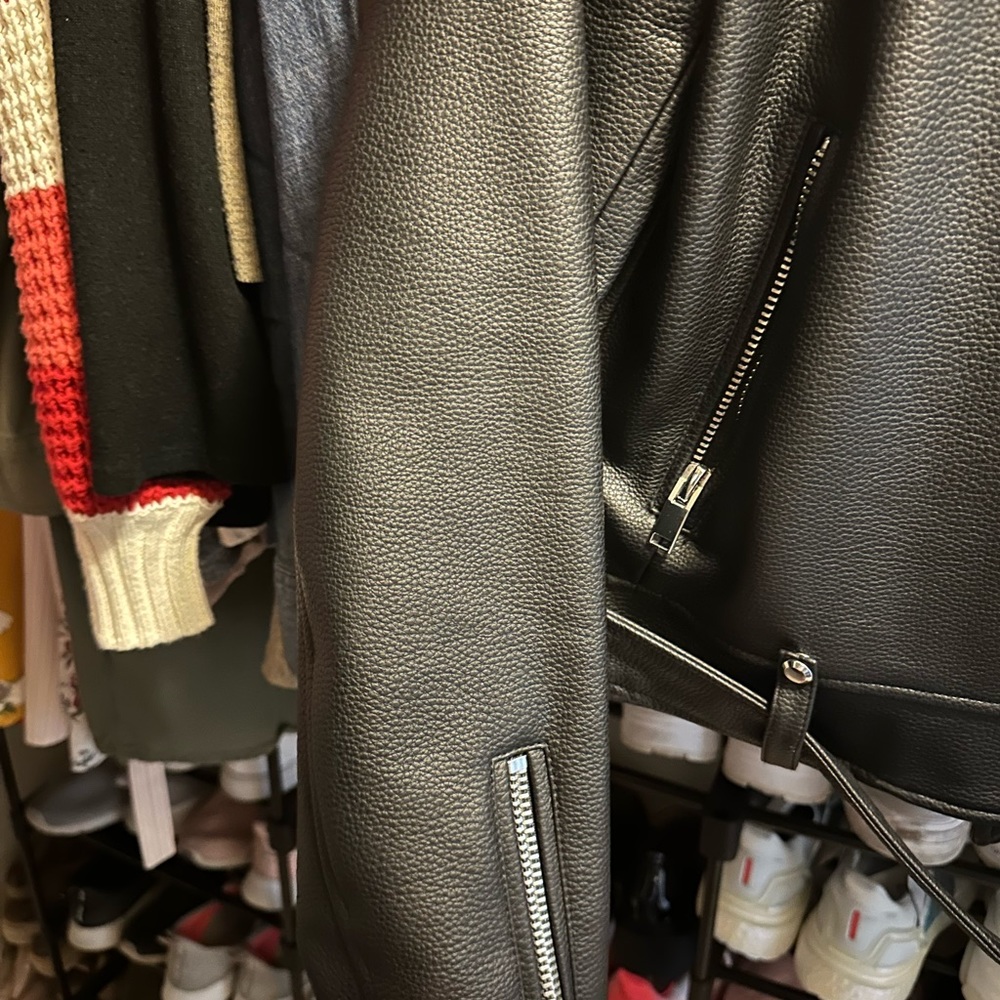 Leather Jacket, Brand: Zara, New, Size: L, Color: Black